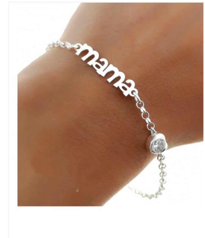 Pulsera Plata Mama Corazón