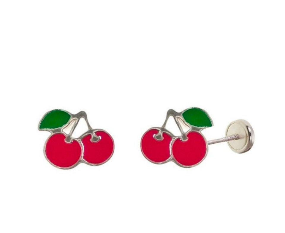 Pendiente plata Infantil Cerezas