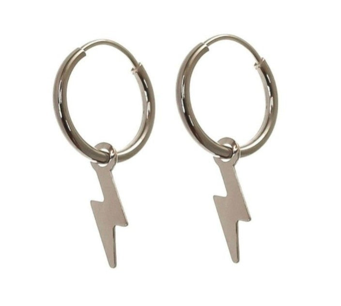 Aros de plata Rayo
