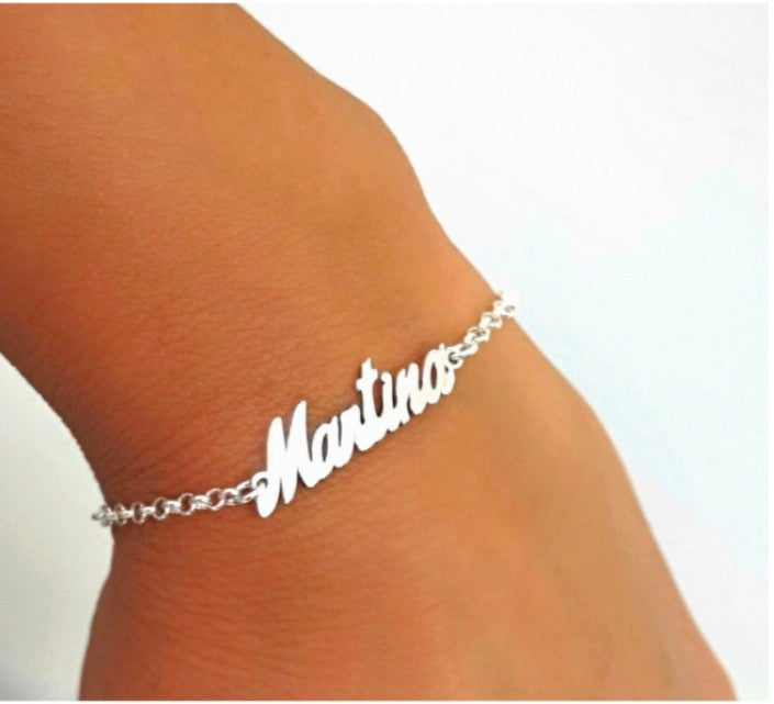 Pulsera de Plata Nombre Personalizado