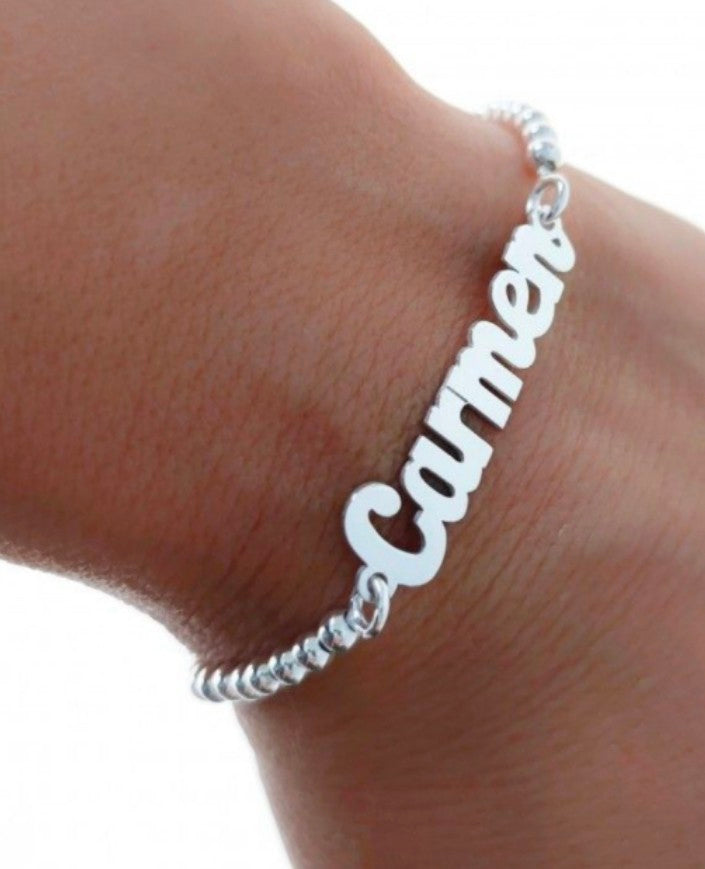 Pulsera de plata Nombre Personalizado