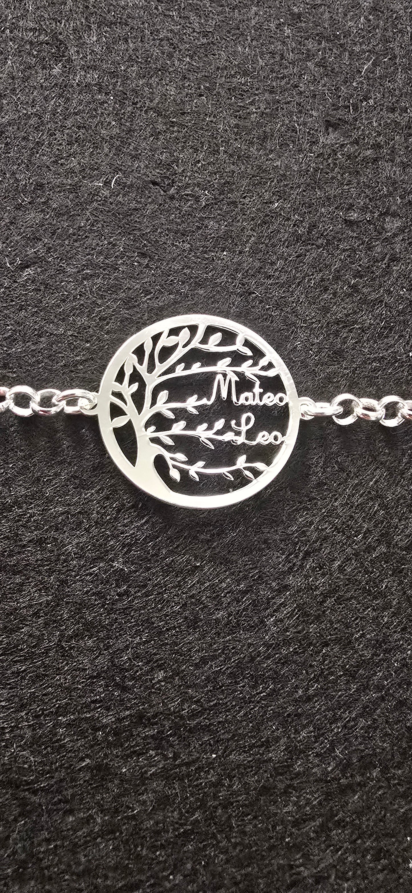 Pulsera Plata Árbol de la Vida Personalizada