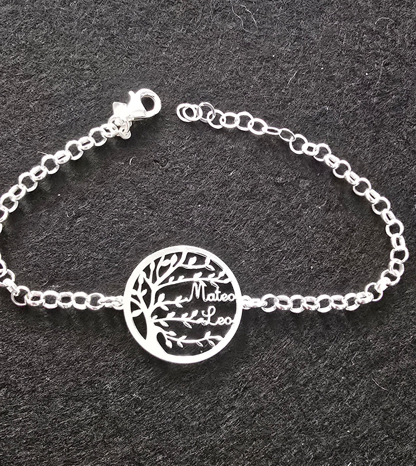 Pulsera Plata Árbol de la Vida Personalizada