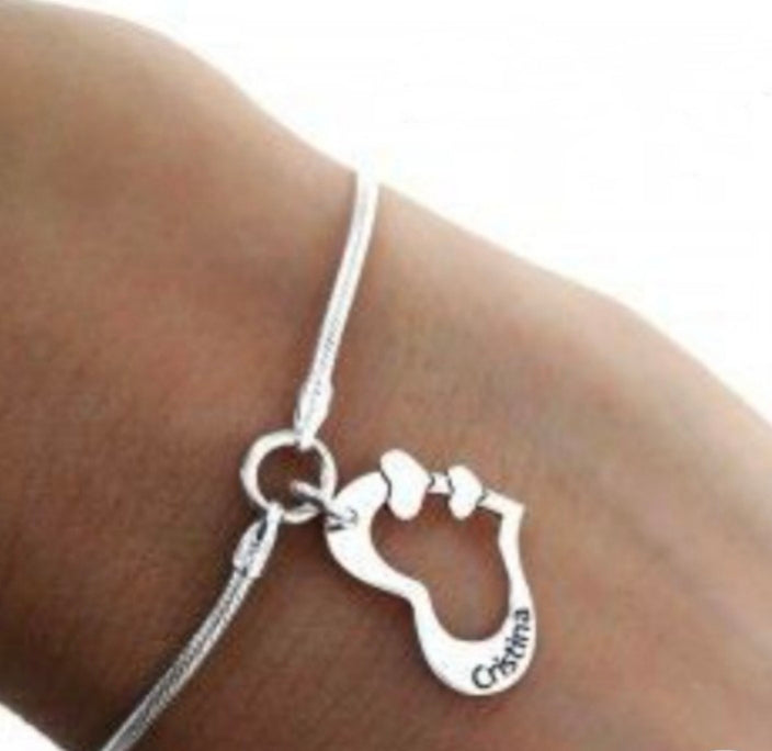 Pulera de Plata Corazón Personalizado