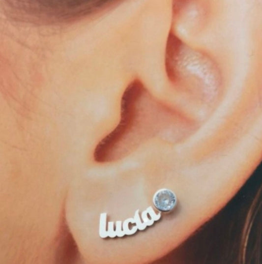 Pendientes plata Nombre Personalizado