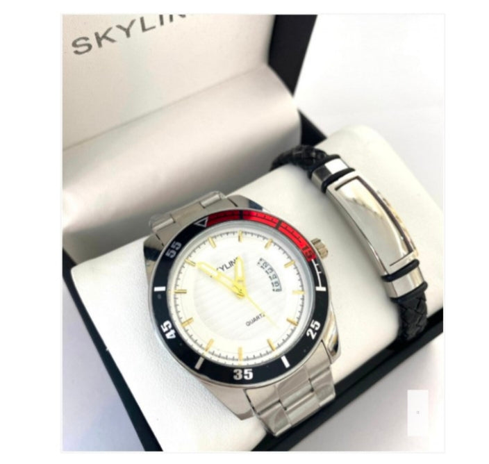 RELOJ + PULSERA ACERO