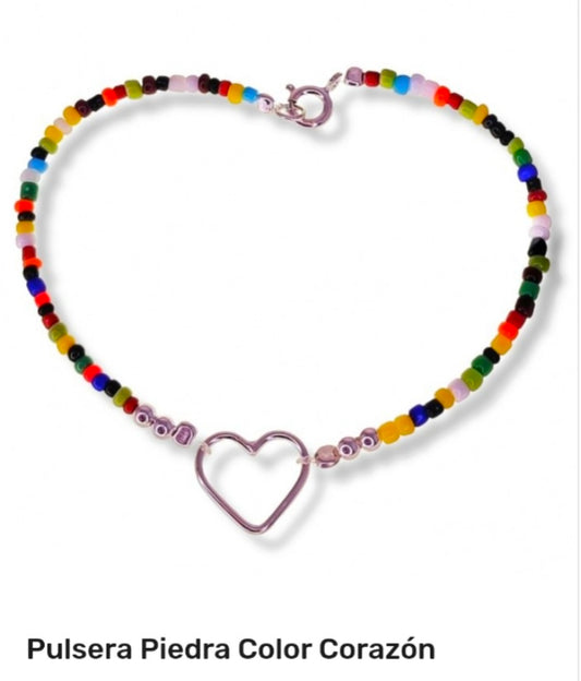Pulsera de plata Piedra de color