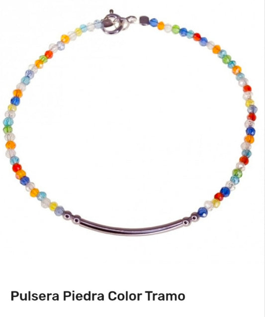 Pulsera de plata Piedras de Color