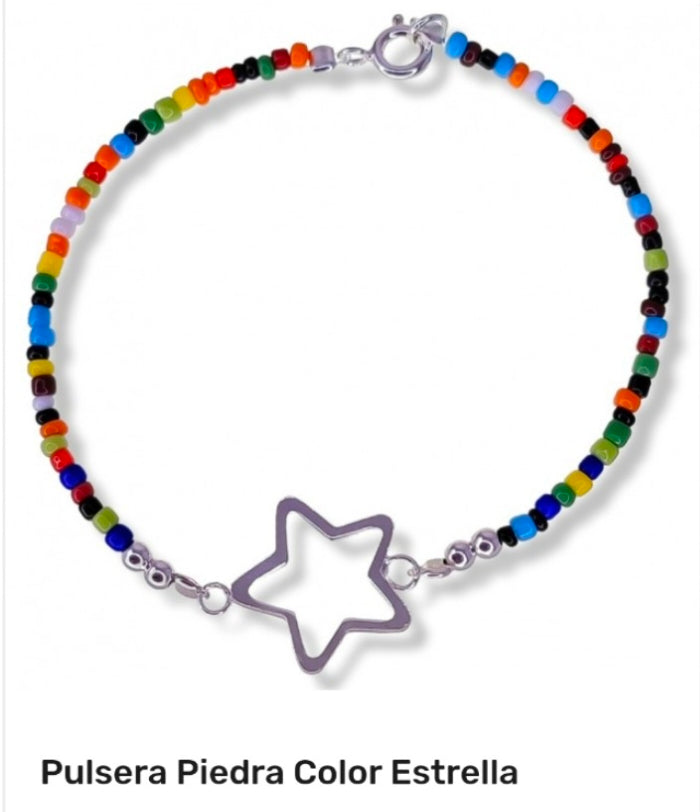 Pulsera de plata Piedra de color