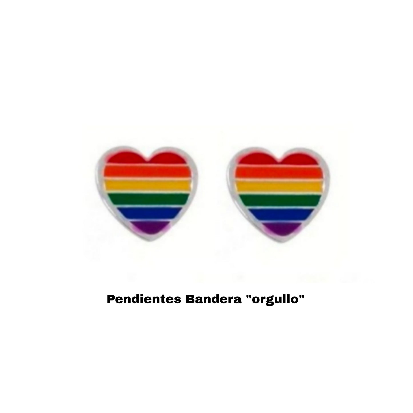 Pendientes plata Corazón Arco iris