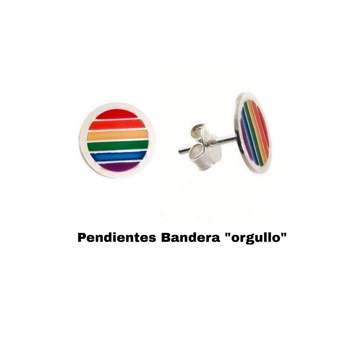 Pendientes plata Bandera Arco iris