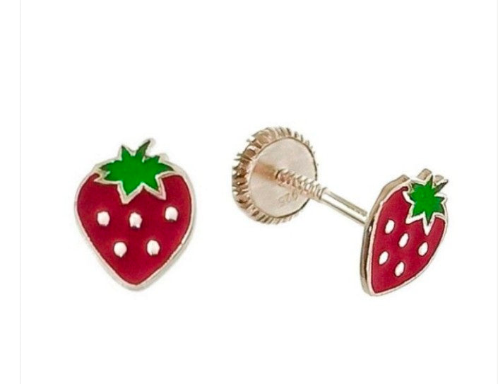 Pendiente plata Infantil Fresas