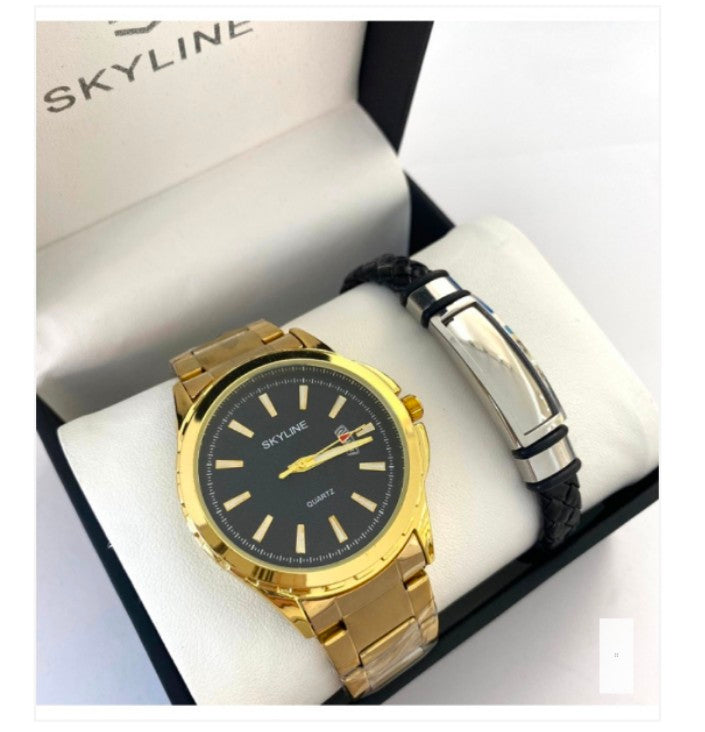 RELOJ + PULSERA ACERO